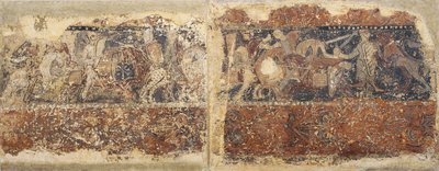 Profane Paintings from Sigena - Knights in Battle and Soldier Attacked by a Lion by Unbekannt Unbekannt